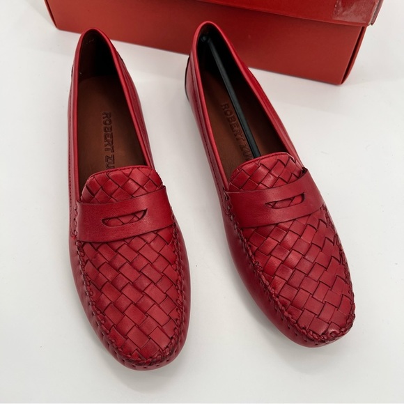 Shoes - NWT Robert Zur Petra Loafer Vermillon Leather Shoe Slip On Y2K Moccasin Red 8.5